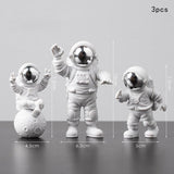 Conjunto Astronautas + Luminária Decoração Estátuas