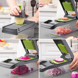 Fatiador de Legumes Cortador Inox Frutas E Verduras 13 Peças- Novo SliceMaster