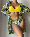 Biquíni e Kimono Com Estampa Tropical - SERENA™